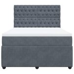 vidaXL Sommier à lattes de lit et matelas Gris foncé 140x190cm Velours