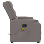 vidaXL Fauteuil inclinable de massage électrique Taupe Tissu