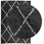 vidaXL Tapis shaggy à poils longs moderne noir et crème 140x200 cm