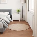 vidaXL Tapis en Fourrure Synthétique de Lapin Olite Taupe Ø 80 cm