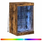 vidaXL Buffet avec lumières LED chêne fumé 41x37x67 cm