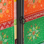 vidaXL Buffet peint à la main avec portes 53x30x75 cm Bois de manguier