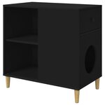 vidaXL Maison pour chat Noir 72 x 42.5 x 70 cm Bois d'ingénierie