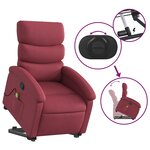 vidaXL Fauteuil inclinable de massage Rouge bordeaux Tissu