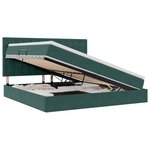 vidaXL Lit avec rangement et matelas Vert foncé 200 x 200 cm Velours