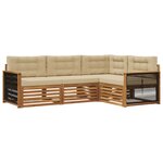 vidaXL Ensemble de canapés d'extérieur 4 Pièces Naturel et Beige