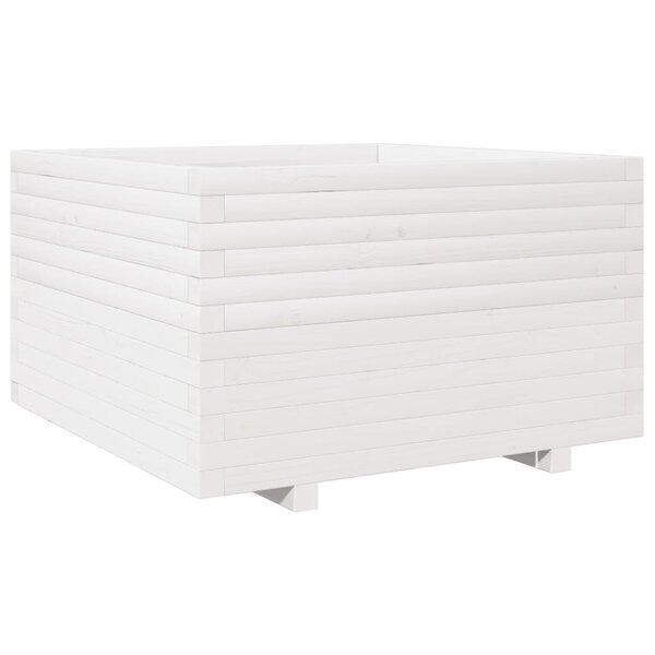 vidaXL Jardinière blanc 80x80x49 5 cm bois de pin massif