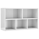 vidaXL Bibliothèque/buffet blanc brillant 50x25x80cm Bois d’ingénierie