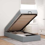 vidaXL Cadre de lit ottoman et matelas gris clair 90x200 cm tissu