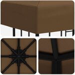 vidaXL Pavillon 3 x 3 m Taupe Polyester et Acier 190 gsm