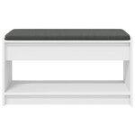 vidaXL Banc d'entrée Blanc 83 x 38 x 45 cm Bois Ingénierie et Tissu