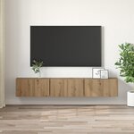 vidaXL Ensemble meuble TV Chêne Artisanal MDF  Placage Moyen Meuble TV