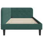 vidaXL Cadre de lit d'angle Vert foncé 90 x 200 cm Velours