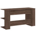 Bureau table poste de travail meuble d'ordinateur informatique étude chêne 140 x 50 x 75 cm bois d'ingénierie brun 02_0023616