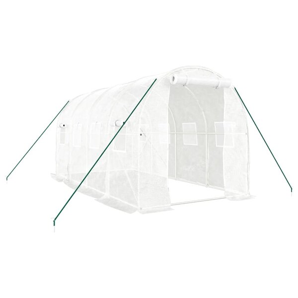 vidaXL Serre avec cadre en acier blanc 8 m² 4x2x2 m