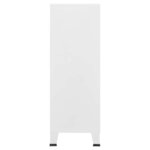 vidaXL Coffre de rangement industriel Blanc 75x40x115 cm Métal