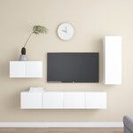 vidaXL Ensemble de meubles TV 4 Pièces Blanc Bois d'ingénierie