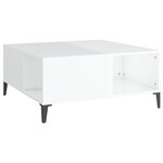 vidaXL Table basse blanc brillant 80x80x36 5 cm bois d'ingénierie
