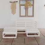 vidaXL Salon de jardin 5 Pièces Blanc Bois de pin massif