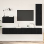 vidaXL Ensemble meuble TV 4 Pièces Chêne noir 200 x 30 x 30 cm