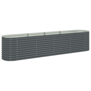 vidaXL Lit surélevé de jardin 400x80x81 cm Acier galvanisé Gris