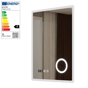 Miroir décoration moderne design LED pour salle de bain 80 x 60 cm blanc 03_0010169