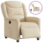 vidaXL Fauteuil inclinable électrique Crème Tissu