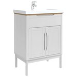 vidaXL Meuble sous Lavabo de Salle de Bain FLORO Blanc 60 x 40 x 80 cm