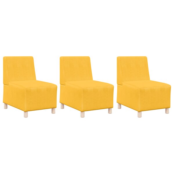 vidaXL Sofa Chiar 3 Pièces Jaune clair 55 x 74 x 82 cm