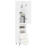 vidaXL Buffet haut Blanc 34 5x34x180 cm Bois d'ingénierie