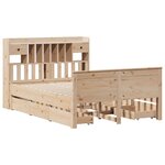 vidaXL Lit bibliothèque sans matelas 150x200 cm bois massif de pin