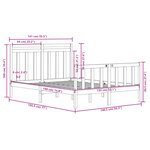 vidaXL Cadre de lit Blanc Bois massif 135x190 cm Double