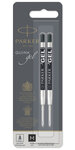 PARKER recharge bille gel  pointe moyenne  noire  blister X 2