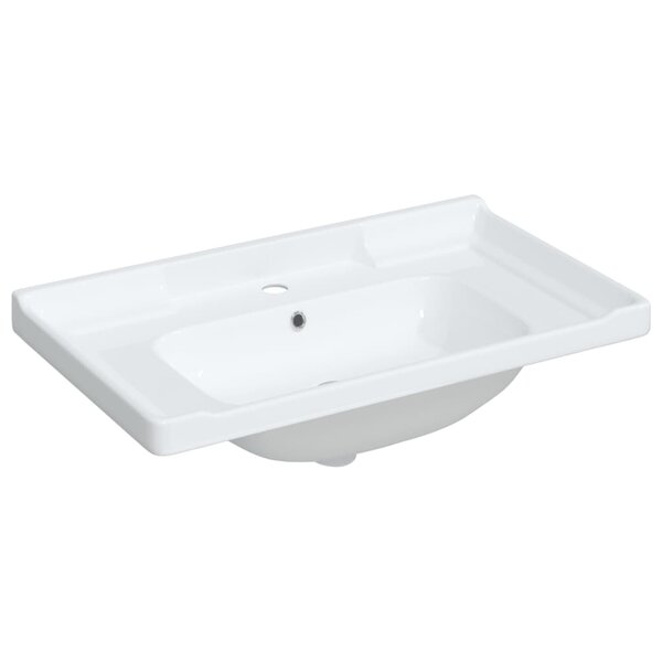 vidaXL Évier de salle de bain blanc rectangulaire céramique