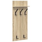 vidaXL Porte-manteau mural avec étagère Montage mural Chêne sonoma 90 x 40 x 10 cm