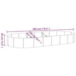 vidaXL Lit surélevé de jardin Acier galvanisé 296x140x36cm gris