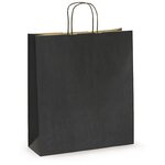 Sac kraft vergé noir à poignées torsadées raja 40 x 47 x 19 cm (lot de 100)