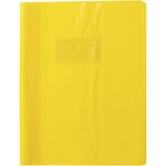 Protège-cahier Madras PVC 22/100e Avec Rabat Marque page 17x22 jaune CALLIGRAPHE