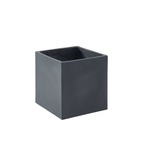 Bac a fleurs en fibre de verre style ciment - 42 x 42 x 40 cm - Gris Anthracite