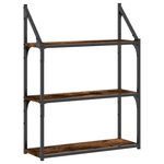 vidaXL Étagère murale 3 niveaux chêne fumé 60x21x78 5 cm