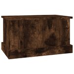 vidaXL Boîte de rangement chêne fumé 50x30x28 cm bois d'ingénierie