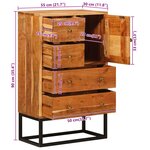 vidaXL Commode avec porte Naturel 55 x 30 x 90 cm Bois d'Acacia Massif