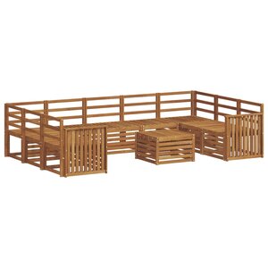 vidaXL Ensemble de canapés d'extérieur 10 pc Naturel