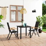 vidaXL Ensemble à manger de jardin 3 Pièces noir et marron