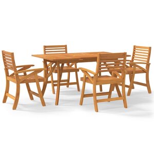 vidaXL Ensemble à manger de jardin 5 Pièces Bois d'acacia solide