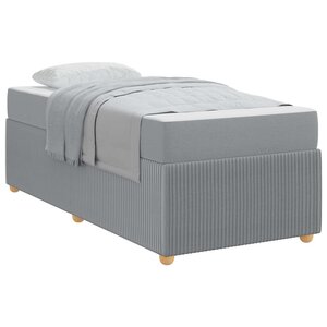 vidaXL Cadre de lit avec matelas Gris clair 100 x 200 cm tissu
