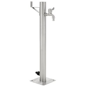 vidaXL Colonne à eau de jardin ronde Acier inoxydable 65 cm