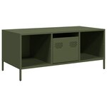 vidaXL Table basse vert olive 101 5x50x43 5 cm acier laminé à froid