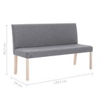 vidaXL Banc 139 5 cm Gris clair Polyester