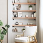 vidaXL Étagère murale marron clair 100x10x6cm bois chêne massif traité
